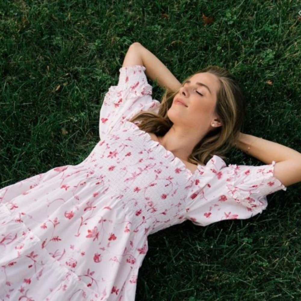 Hill House Home Neslie Nap Dress in Rose Botanical